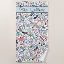 スクールドードルキュート夏ビーチタオル