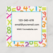 スクールナンバカラフルス演算先生 スクエア名刺 (裏面)