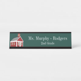 スクールハウスグリーン先生ズデスクぶら下がったズウォールデ デスクネームプレート