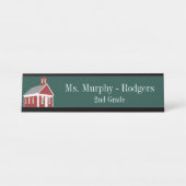 スクールハウスグリーン先生ズデスクぶら下がったズウォール デスクネームプレート (正面)