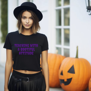 スクールハロウィーンアイロニック先生パープルタイポグラフィ Tシャツ