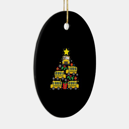 スクールバおもしろいスドライバーのクリスマスツリーオーナメント セラミックオーナメント (右)