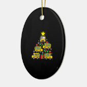 スクールバおもしろいスドライバーのクリスマスツリーオーナメント セラミックオーナメント (左)