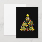 スクールバおもしろいスドライバーのクリスマスツリーオーナメント 出欠カード (正面/裏面)