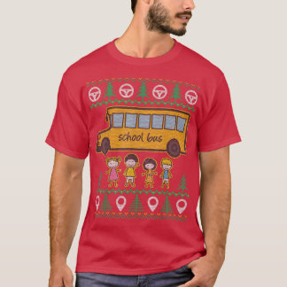 スクールバおもしろいスドライバー醜いクリスマスハッピーホリド Tシャツ