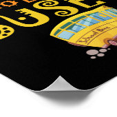 スクールバスが大好きな男の子かわいいバス好き ポスター (角)