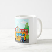 スクールバスと運転手 コーヒーマグカップ (正面右)