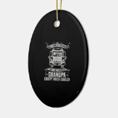 スクールバスのおじいちゃんが〜を除いて普通に セラミックオーナメント (左)