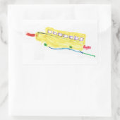 スクールバスのシール 長方形シール (バッグ)