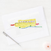 スクールバスのシール 長方形シール (封筒)