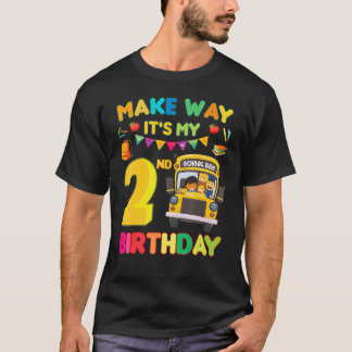 スクールバスのテーマ 私の2歳の誕生日だよ Tシャツ