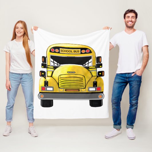 スクールバスのパーソナライズな毛布 フリースブランケット (インサイチュ)