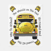 スクールバスのパーソナライズな毛布 フリースブランケット (正面)