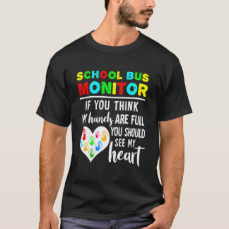 スクールバスのモニターは手がいっぱいだ Tシャツ