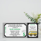 スクールバスの乗車 誕生日 バスチケット 招待状 (スタンド正面)