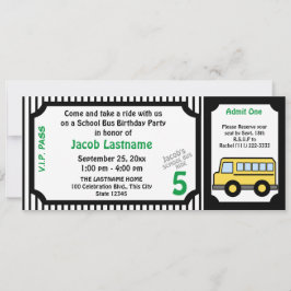 スクールバスの乗車 誕生日 バスチケット 招待状