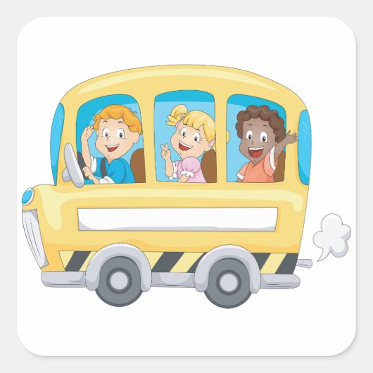 スクールバスの子供たち ステッカー (正面)