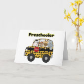 スクールバスの幼稚園児のTシャツおよびギフト カード (黄色い花)