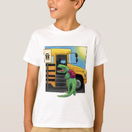 スクールバスの恐竜Tシャツデザイン Tシャツ