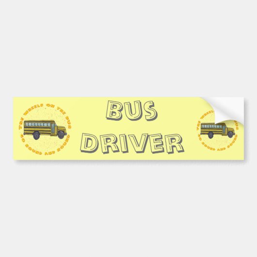 スクールバスの車輪 バンパーステッカー (正面)