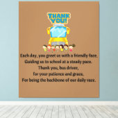 スクールバスの運転手さん。 キャンバスプリント (インサイチュ (ウッドフロア))