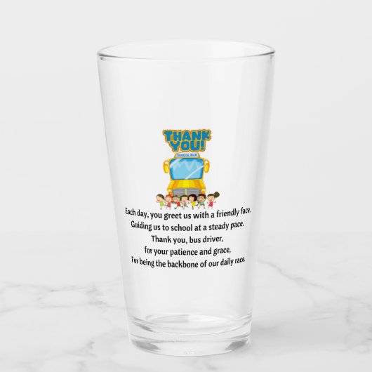 スクールバスの運転手さん。 タンブラーグラス (正面)