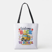 スクールバスの運転手さん、学校に帰ってきたねTシャツ 初日 トートバッグ (裏面)
