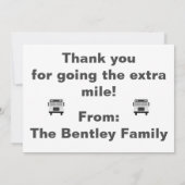 スクールバスの運転手に感謝 招待状 (裏面)