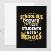 スクールバスの運転手に感謝 - 生徒たちにはヒーローが必要 招待状 (正面/裏面)