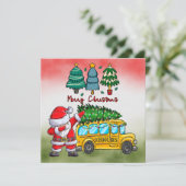 スクールバスの運転手のためのクリスマス シーズンカード (スタンド正面)
