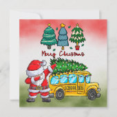 スクールバスの運転手のためのクリスマス シーズンカード (正面)