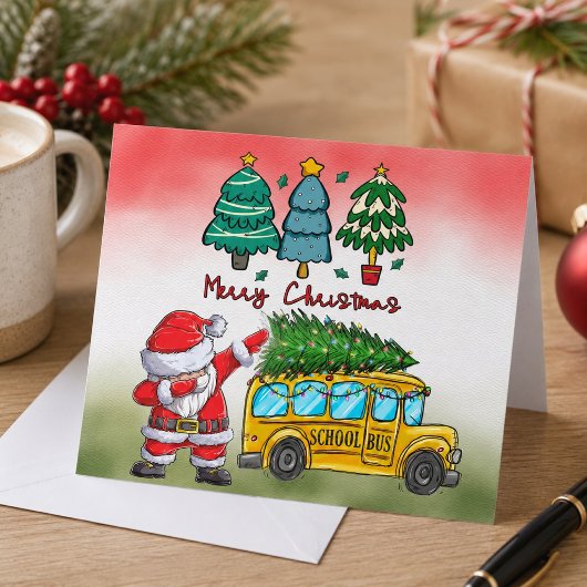 スクールバスの運転手のためのクリスマス シーズンカード