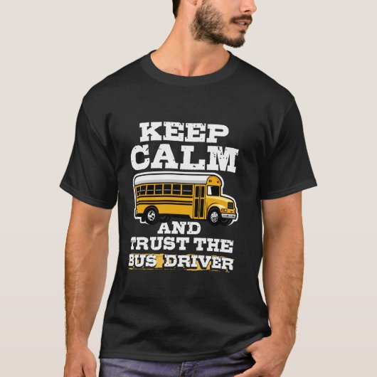 スクールバスの運転手のユーモア 楽しいバスの運転手 女性 男性 Tシャツ (正面)