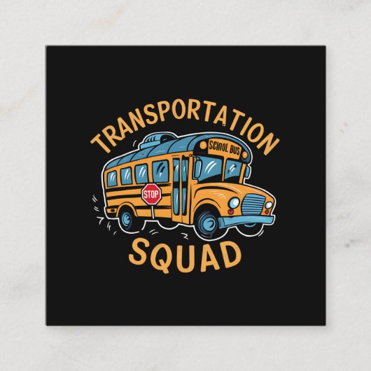 スクールバスの運転手の交通班 スクエア名刺 (正面)