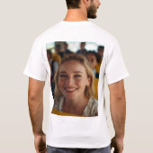 スクールバスの運転手の写真をカスタマイズ Tシャツ (裏面)