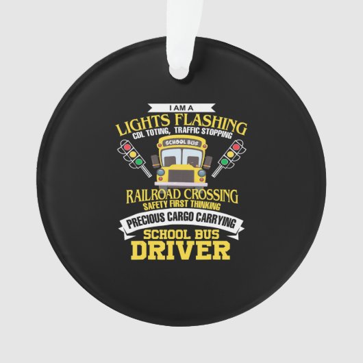 スクールバスの運転手の新学期プレゼント オーナメント (正面)