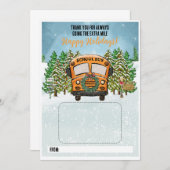 スクールバスの運転手へのギフトカードホルダー お礼カード (正面/裏面)