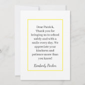 スクールバスの運転手への感謝のカード ギフト サンキューカード (裏面)