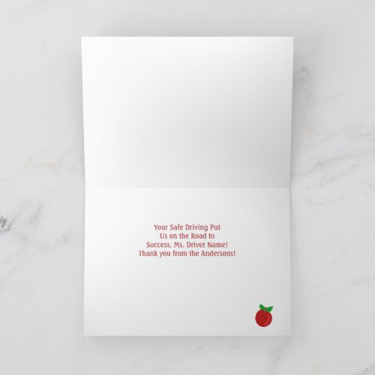 スクールバスの運転手カスタムありがとう|かわいい動物たち サンキューカード (内部)