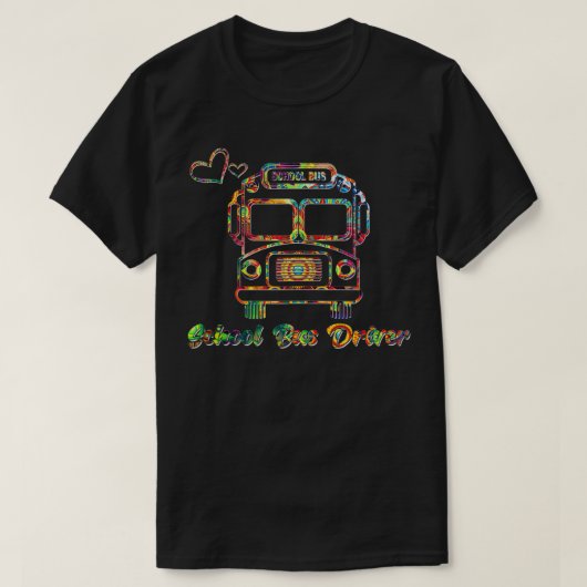 スクールバスの運転手黄色のスピードの学生サービス Tシャツ (デザイン正面)