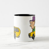 スクールバスの運転手 ツートーンマグカップ (中央)