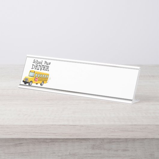スクールバスの運転手 デスクネームプレート (正面)