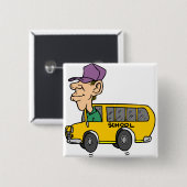 スクールバスの運転手 缶バッジ (正面&裏面)
