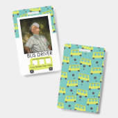 スクールバスの運転手 黄色のコンフェッティ デイケア バッジ (表裏)