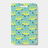 スクールバスの運転手 黄色のコンフェッティ デイケア バッジ (裏面)