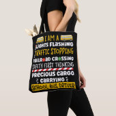 スクールバスの運転手Iが信号点滅 トートバッグ (クローズアップ)