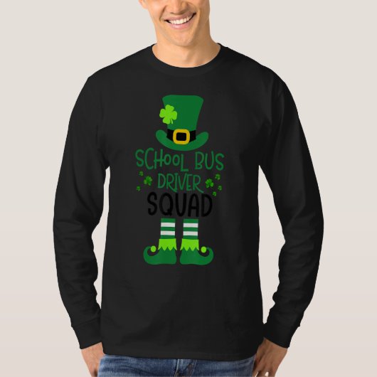 スクールバスの運転班St patricks dayルおもしろいプ Tシャツ (正面)