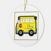 スクールバスの運転者のクリスマスのオーナメント セラミックオーナメント (左)