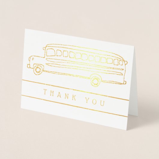 スクールバスの運転者の感謝は感謝していしています 箔カード (正面)