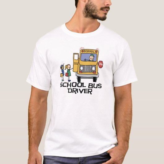 スクールバスの運転者のTシャツおよびギフト Tシャツ (正面)